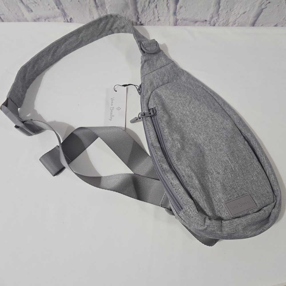 Vera Bradley Lighten Up Essential Compact Sling Bag Heather Gray‎ MSRP $75